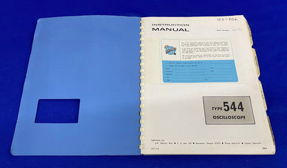 TEKTRONIX TYPE 544 OSCILLOSCOPE INSTRUCTION MANUAL 070-418