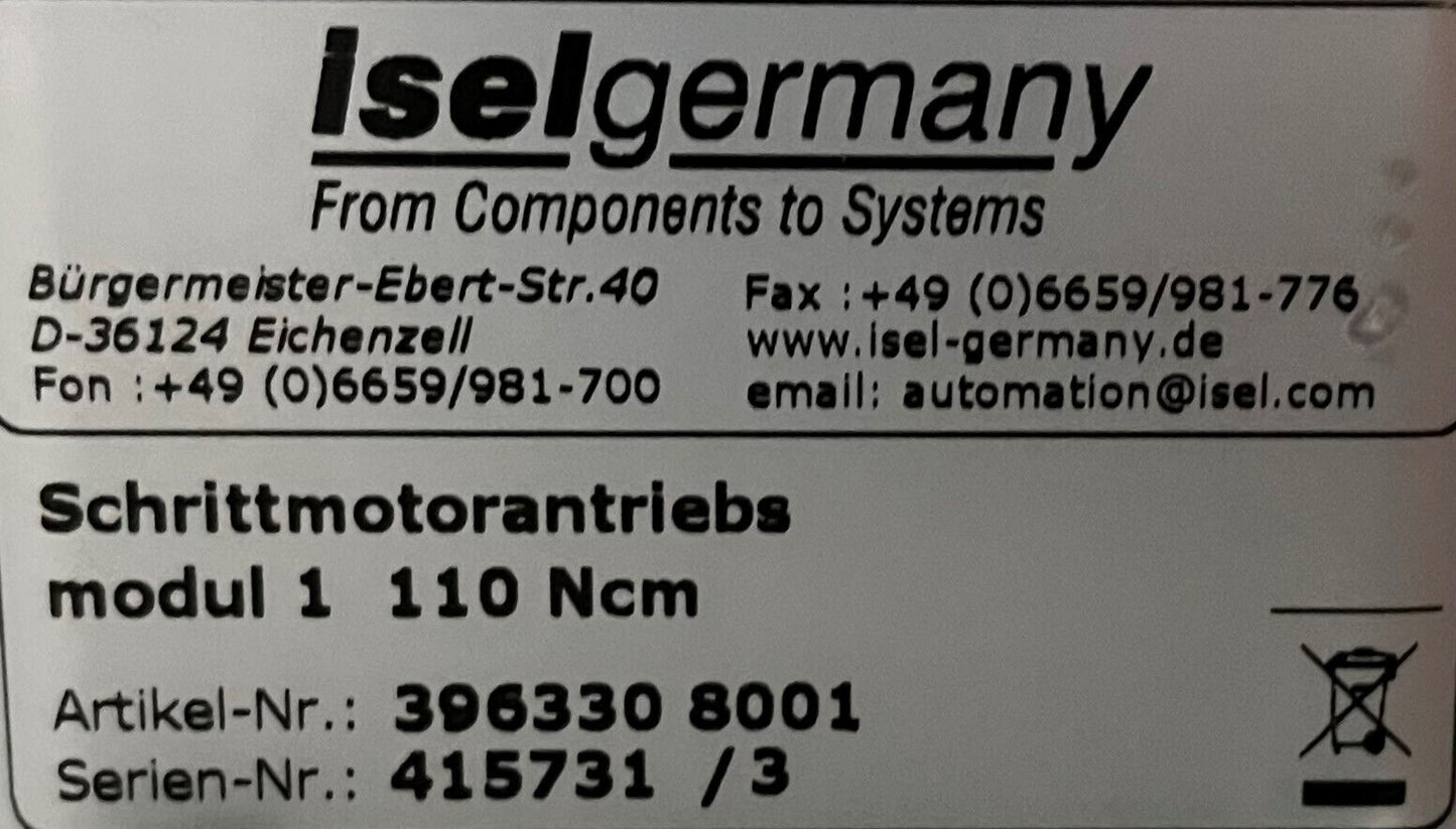 ISEL Linear Actuator 850&400 2 Stepper Motors 396330 8001 & 4 Axis CONTROLLER