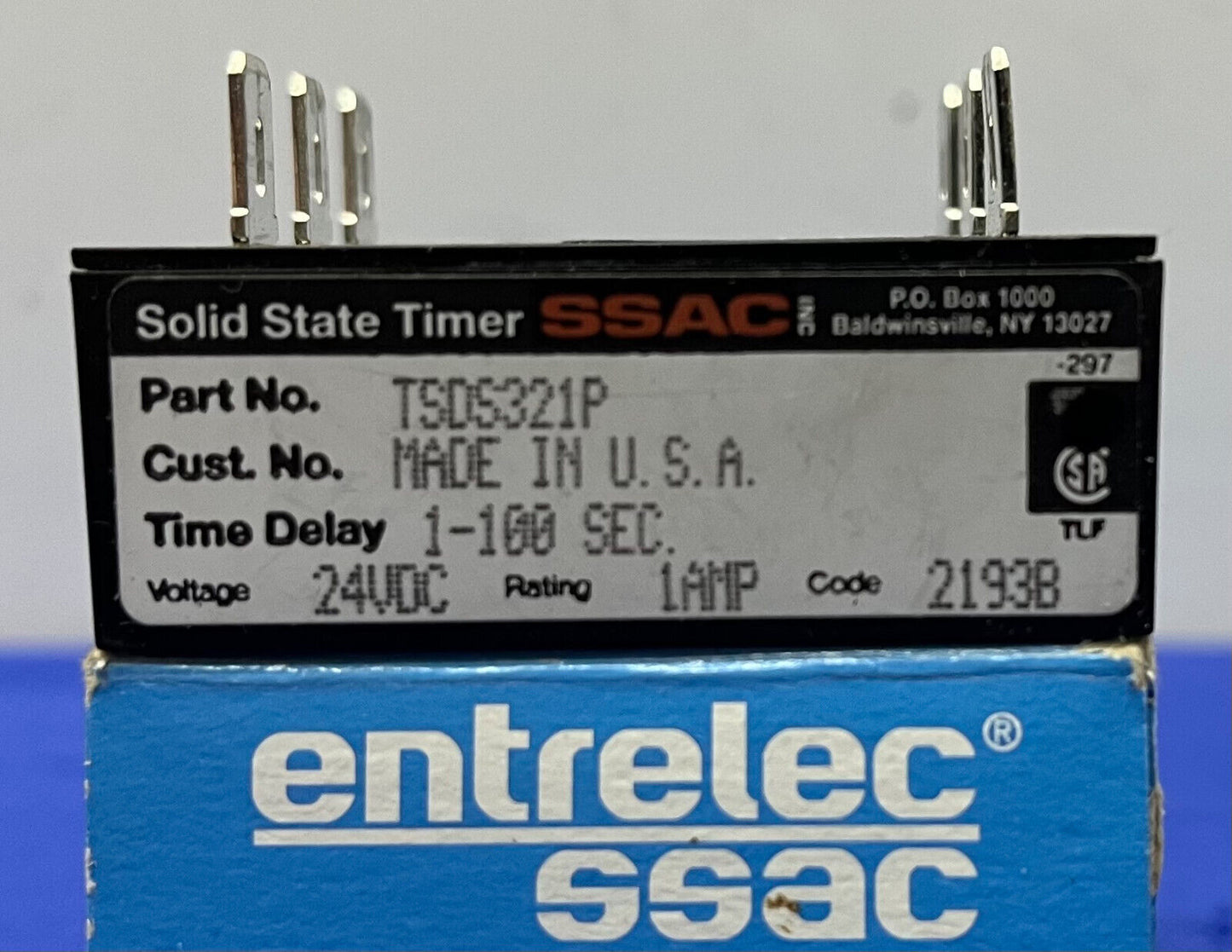 ENTRELEC ® SSAC TSDS321P SOLID STATE TIMER