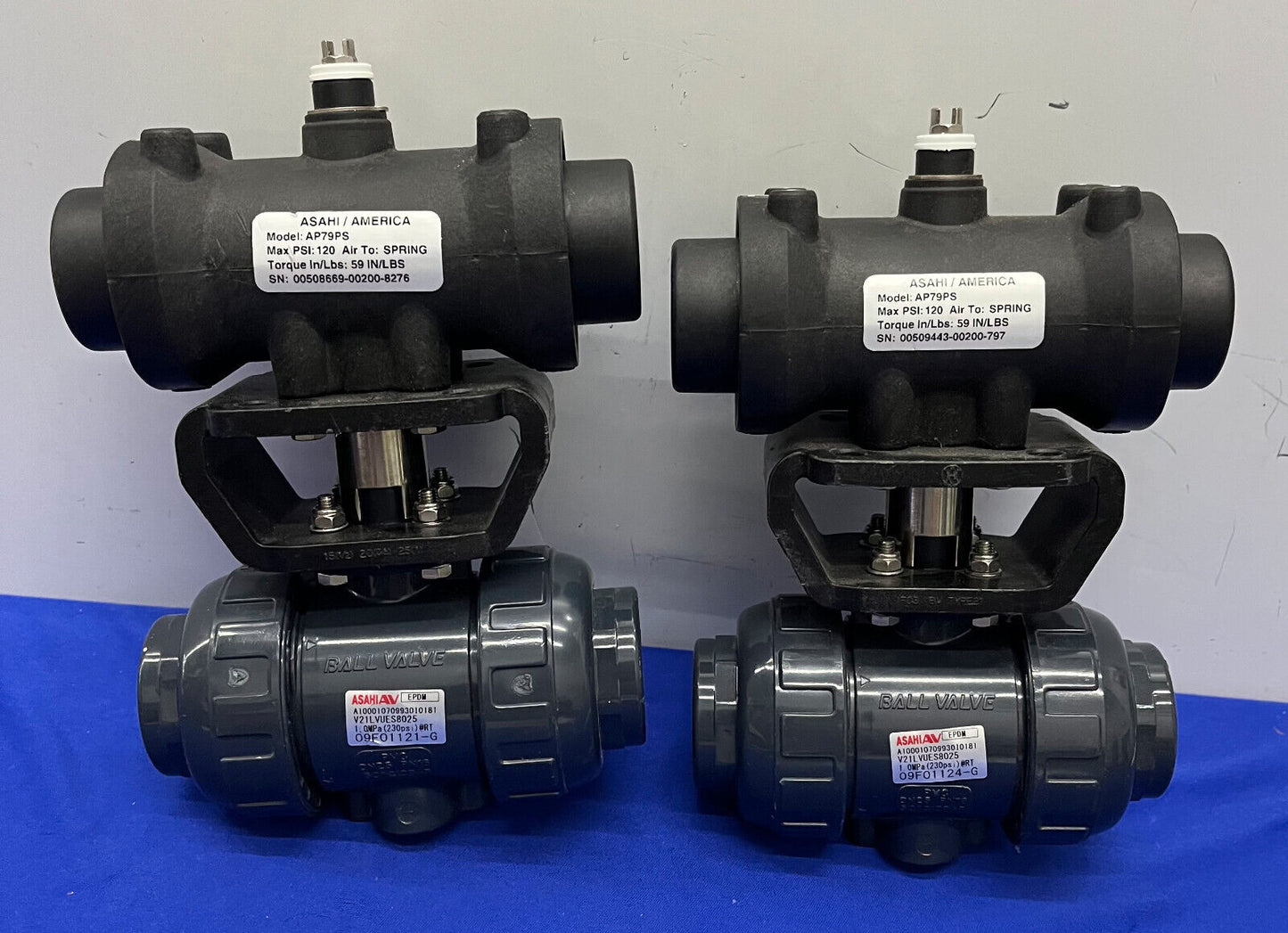 ASAHI AV AP79PS PNEUMATIC ACTUATOR SERIES 79 & BALL VALVE V21LVUES8025 - QTY 2