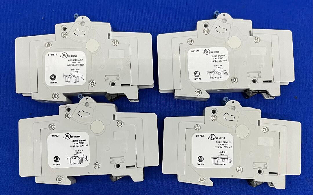 ALLEN BRADLEY 1489-M1C049 4A SER D DISYUNTOR MINIATURA LOTE DE 4