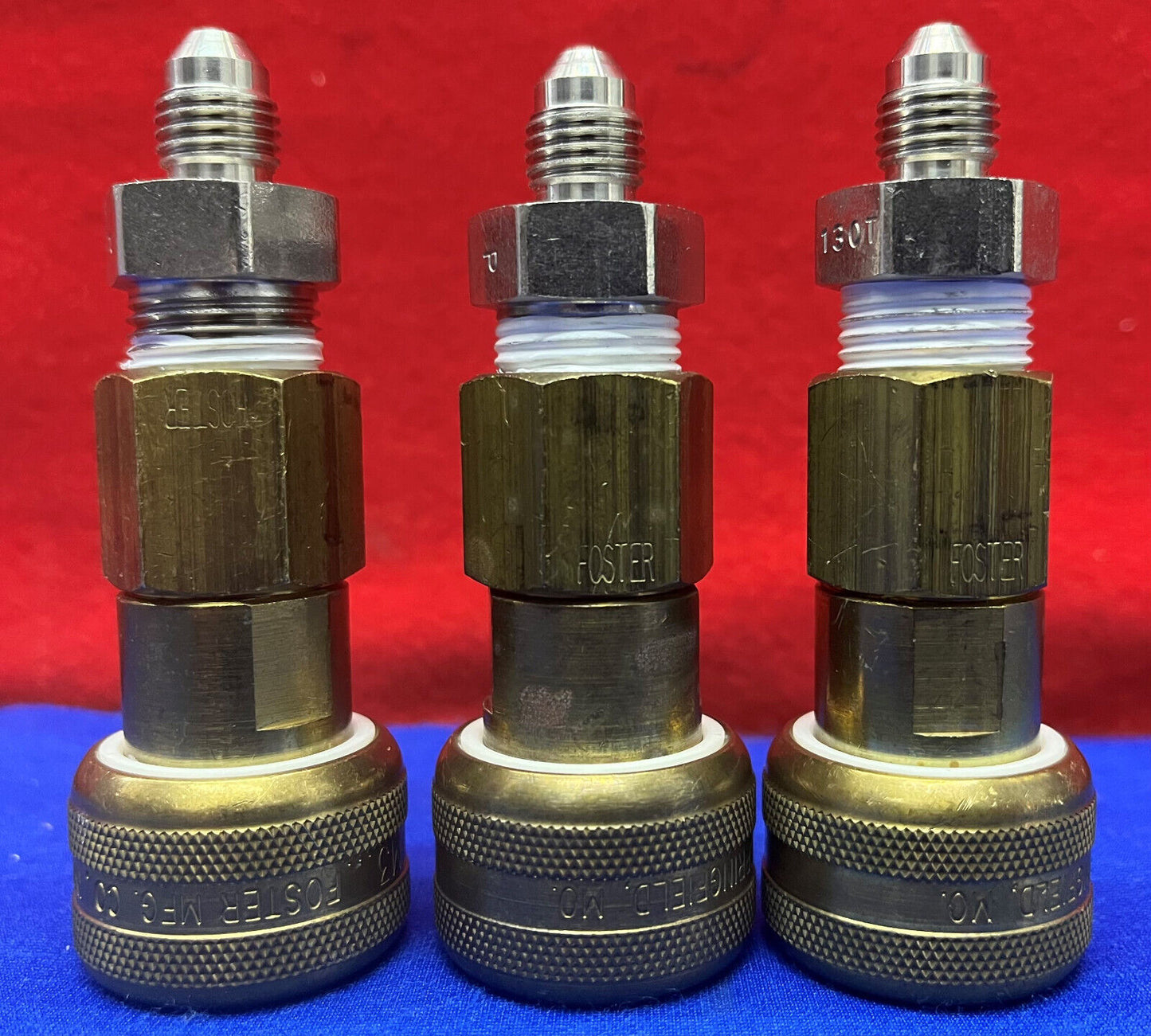 Lot of 3 Foster FM3 Pneumatic Quick Disconnect Socket Coupling 1/4”FM3203 Brass