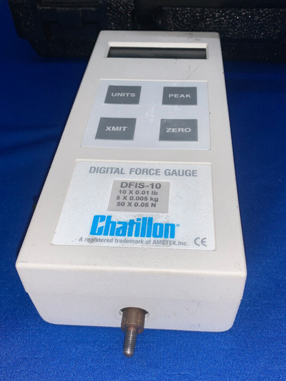 MEDIDOR DE FUERZA DIGITAL CHATILLON DE 10 LB DFIS-10 BATERÍA Defectuosa - PARA PIEZAS/REPARACIÓN