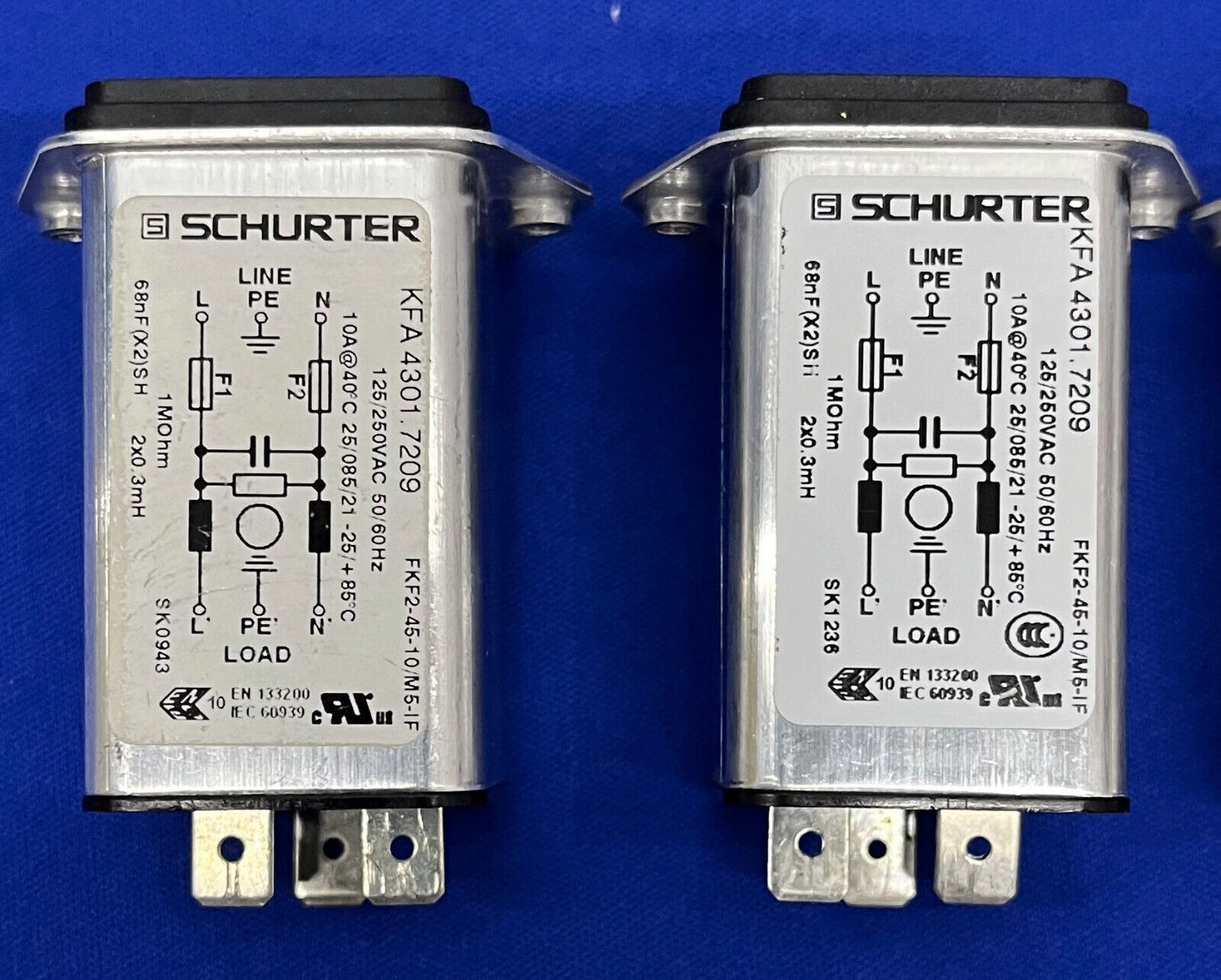 SCHURTER KFA 4301.7209 AC POWER CONNECTOR MODULE RECEPTACLE - QTY 4 PARTS/REPAIR