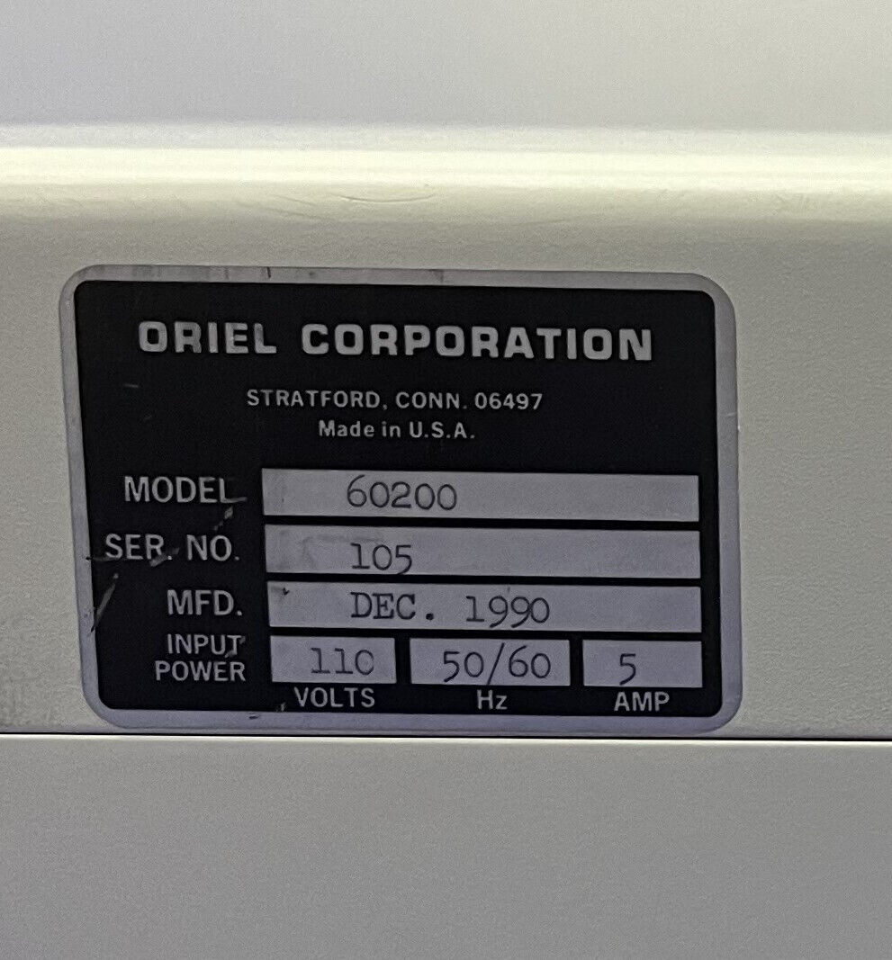 ORIEL RECIRCULATING CHILLER COOLER 60200 110V 50/60HZ 5AMP DUAL FAN  H2O/GLYCOL