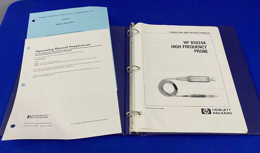 SONDA DE ALTA FRECUENCIA HP HEWLETT PACKARD HP 85024A MANUAL DE FUNCIONAMIENTO Y SERVICIO