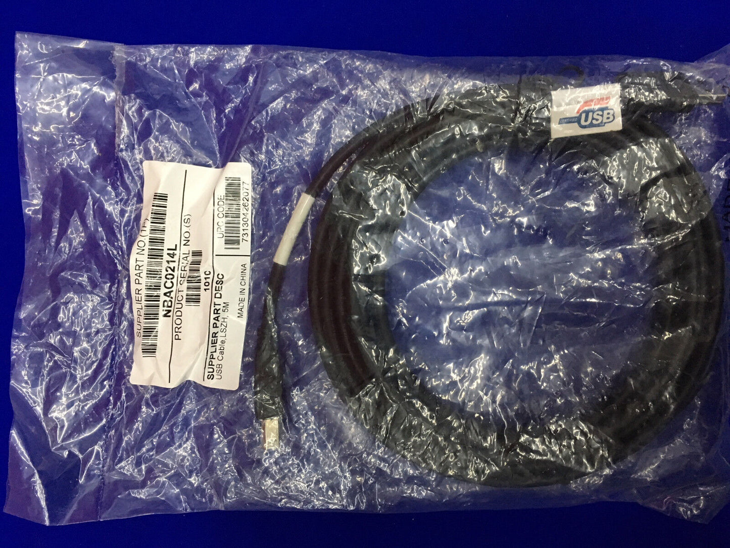 NEW - NBAC0214L / 101C USB CABLE LSZH,5M