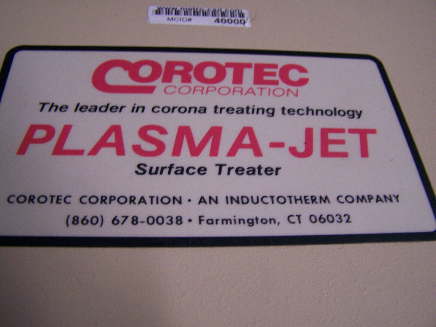 COROTEC CORP PJ2 PLASMA JET SURFACE TREATER  120-VOLTS  8-AMPS PARTS OR REPAIR