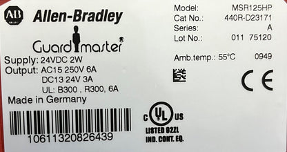 AB ALLEN BRADLEY GUARD MASTER 440R-D23171 MSR125HP SICHERHEITSRELAIS, 2 STÜCK