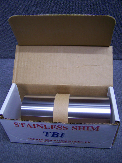 TRINITY BRAND SN-7 STAINLESS SHIM COIL 6" WIDE COIL 50" LENGTH 0.007 THICKNESS