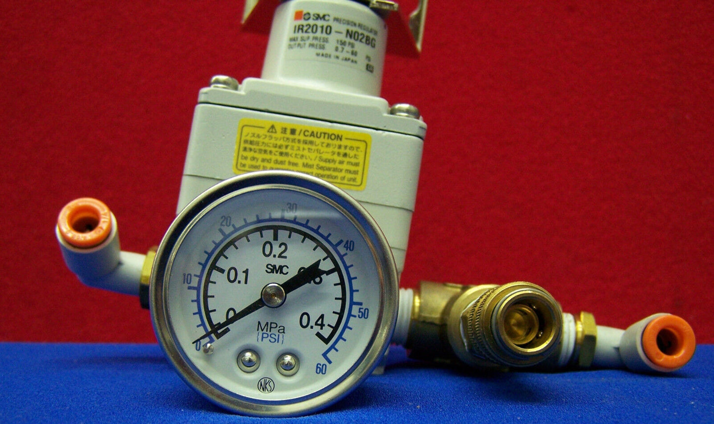 SMC IR2010-N02BG PRECISION MODULAR REGULATOR GAUGE/GAGE 0-0.4 MPa 0-60 PSI