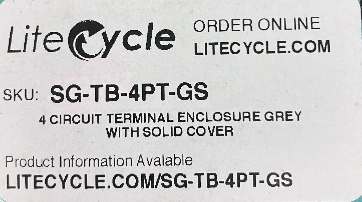 GABINETE PARA TERMINALES DE 4 CIRCUITOS GRIS CON CUBIERTA SÓLIDA, SG-TB-4PT-GS, LOTE DE 3