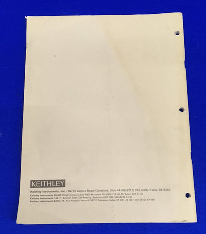 MANUAL DE INSTRUCCIONES DE KEITHLEY MODELO 177 OPERACIÓN Y MANTENIMIENTO DE LOS MODELOS 177 Y 1788