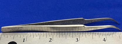 AVEN 7-SA CURVED SUPER FINE POINTS TWEEZERS 4 3/4” SS - 1 LOT QTY 10