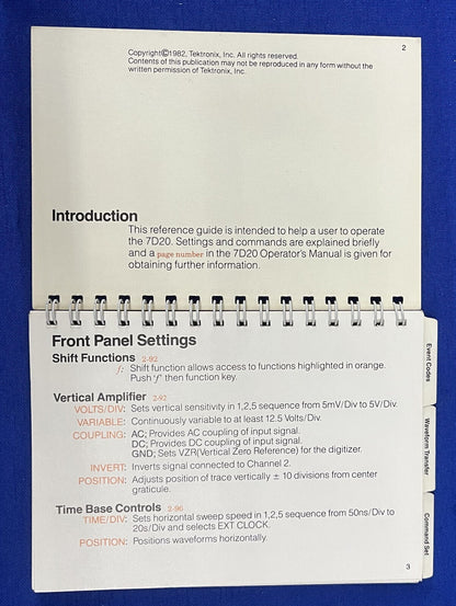 TEKTRONIX 7D20 070-3205-01 USER GROUP 42 PROGRAMMABLE DIGITIZER REFERENCE GUIDE