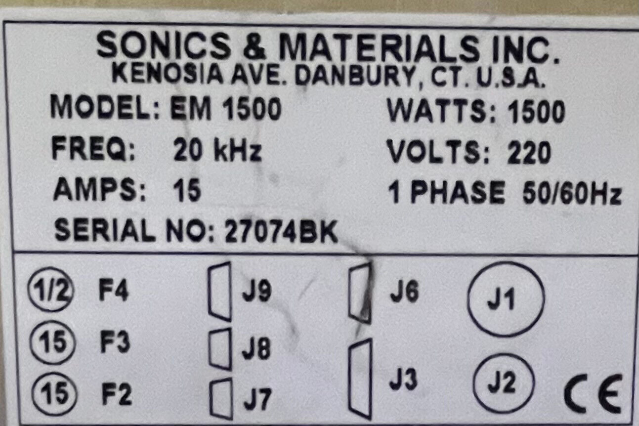 TEILE/REPARATUR SONICS &amp; MATERIALIEN EM 1500 MICROSONIC PROCESSOR SCHWEISSGERÄTESTEUERUNG