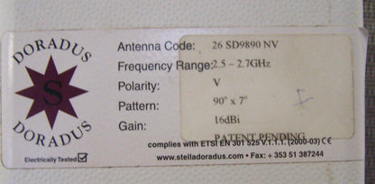 Antena sectorial de alto rendimiento Stella Doradus 26 SD9890NV 16dBi 2,5-2,7 GHz