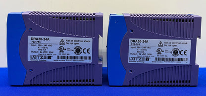 LUTZE / Luetze POWER SUPPLY DRA30-24A / 722-753 24VDC 30W - 1 LOT QTY OF 2