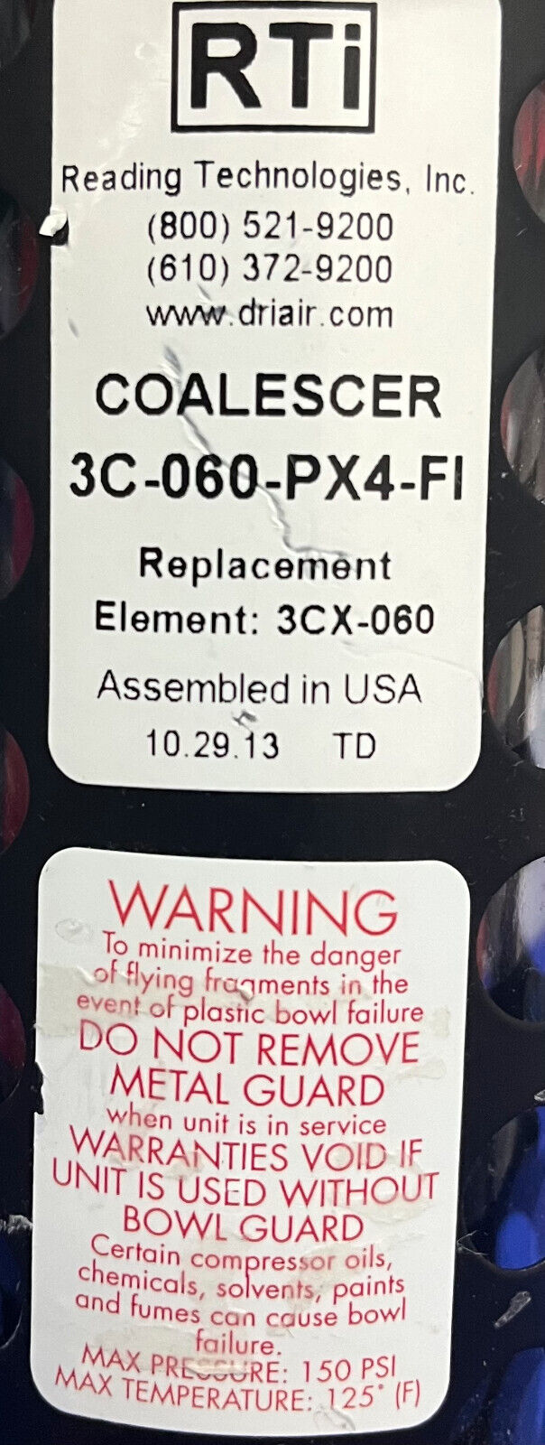 FILTRO COALESCEDOR RTi READING TECHNOLOGIES 3C-060-PX4-FI