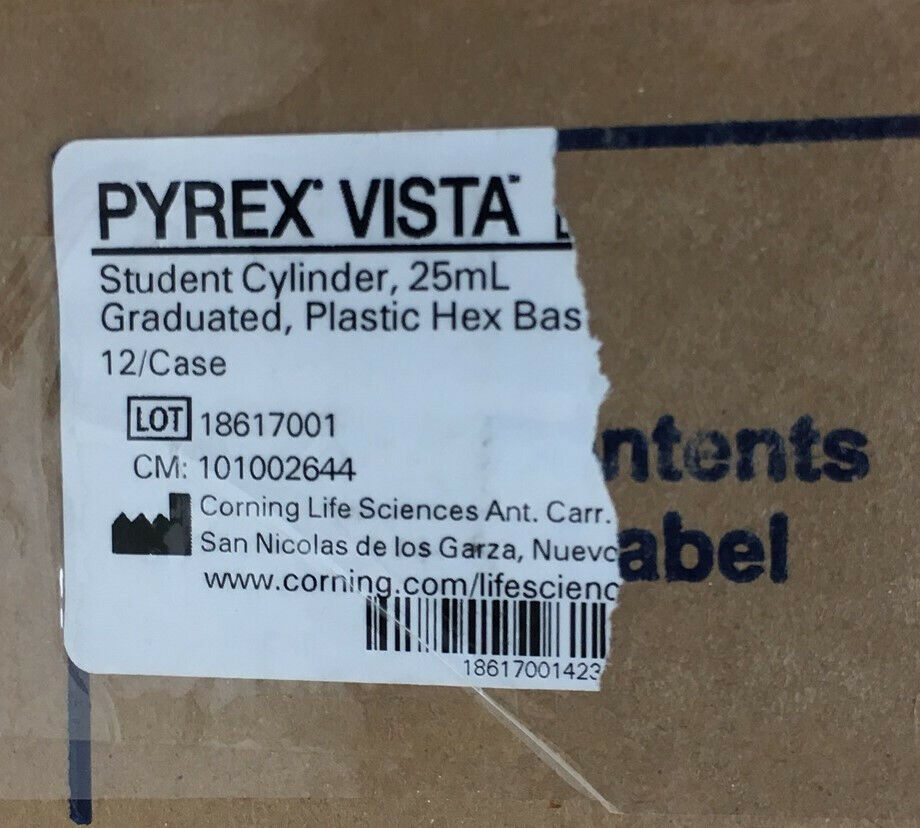 1 PAKET MIT 12 ZYLINDERN - PYREX VISTA 70075 / 101002644 STUDENTENZYLINDER