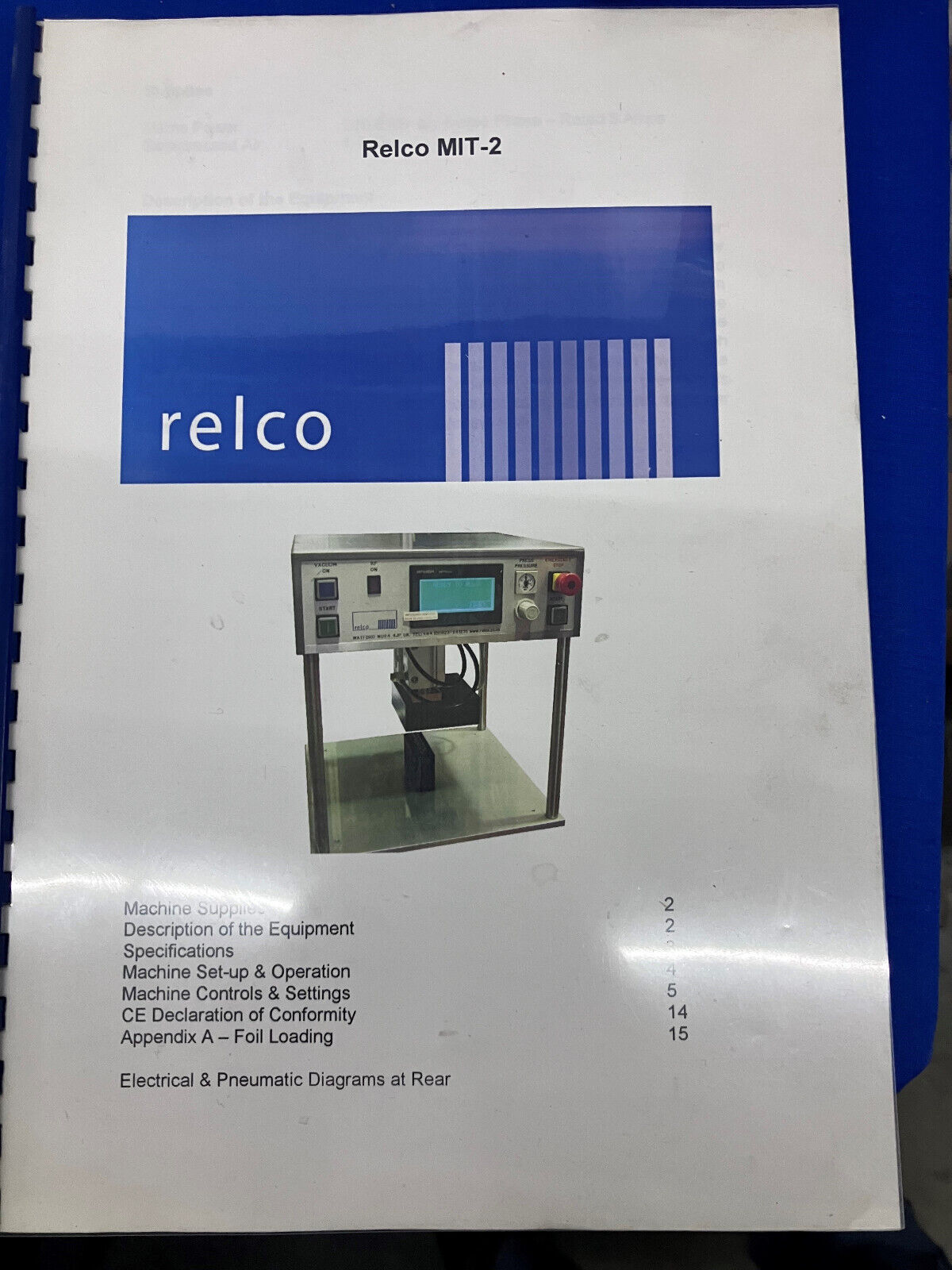 RELCO MIT-2 SEMI-AUTOMATIC INDUCTION CAP SEALER