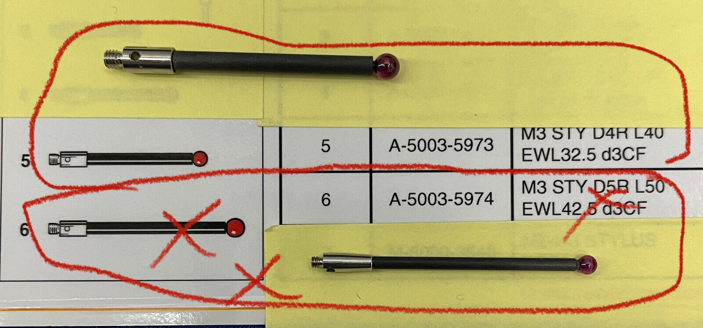 KIT DE LÁPIZ RENISHAW A-5003-615 M3 PARA SM25-1 (FALTAN 2 LÁPIZ)