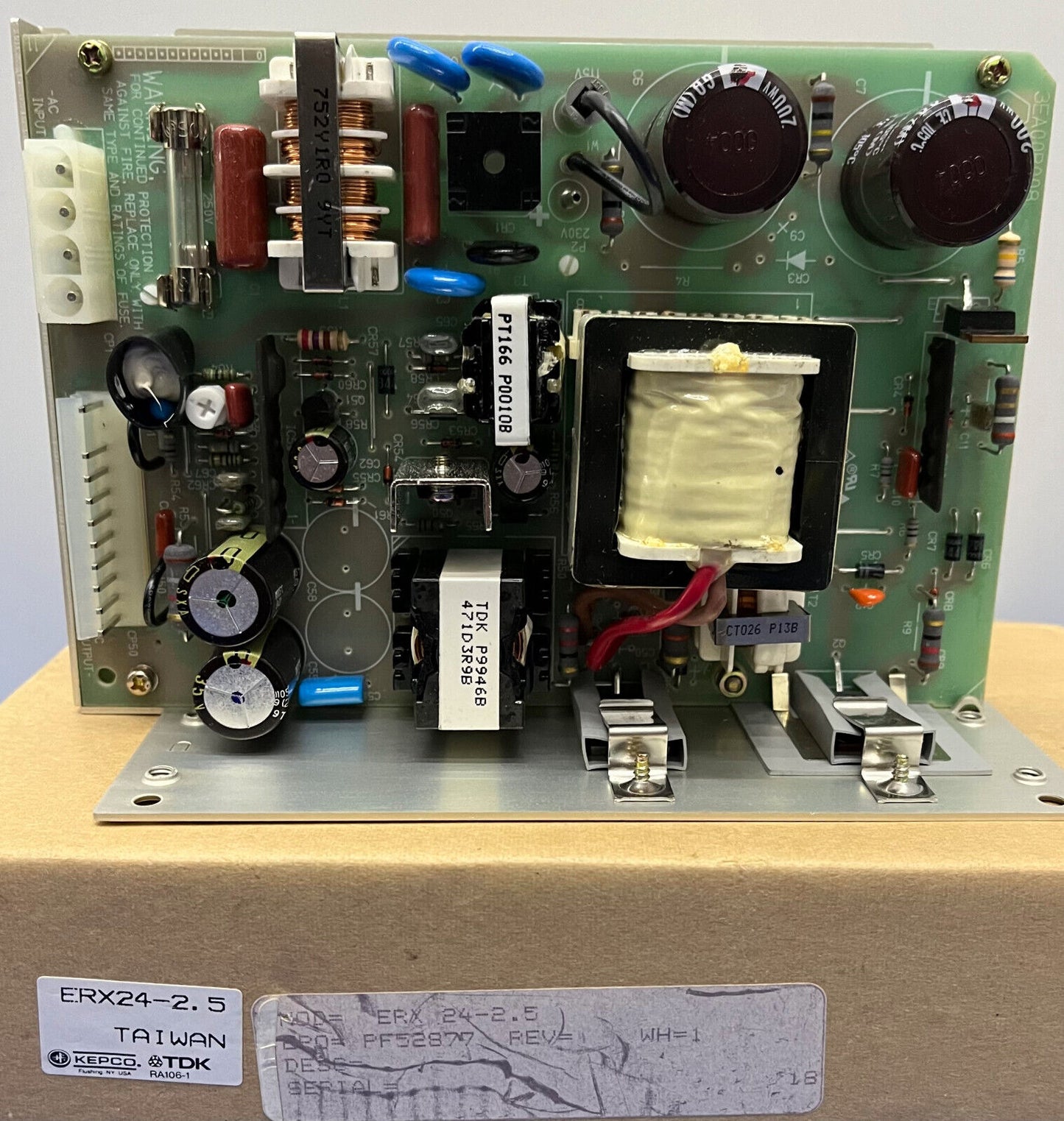 TDK KEPCO POWER SUPPLY ERX24-2.5 INPUT:AC115/230V,1.6/0.9A,50/60HZ OUTPUT:DC24