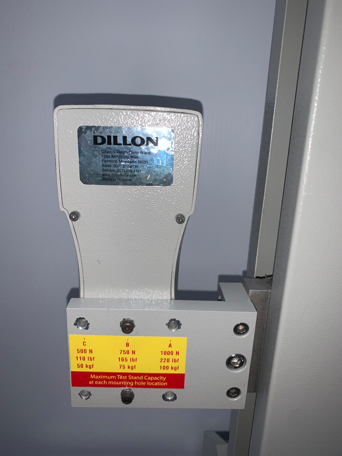 DILLON GTS1000 MOTORIZED TEST STAND, W/ DILLON GS 50N X 0.02 N LOAD CELL