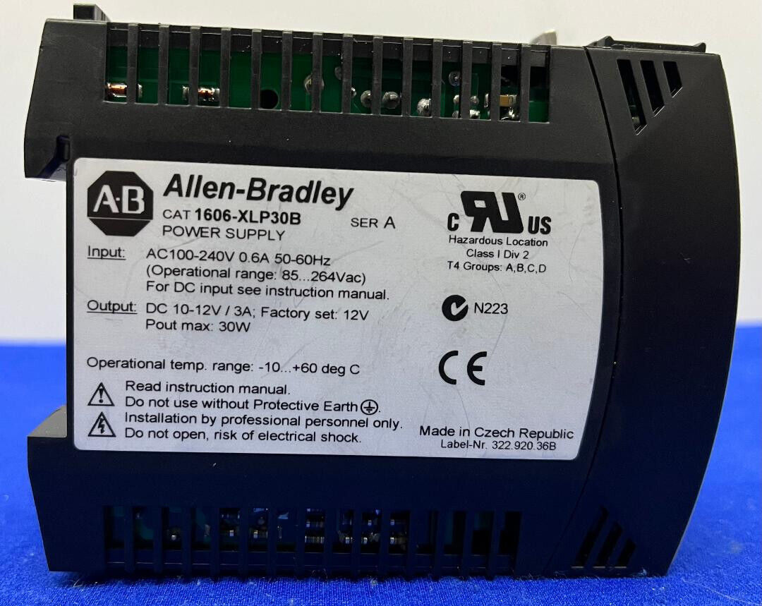 ALLEN BRADLEY POWER SUPPLY 1606-XLP 1606-XLP30B AC 100-240 DC 10-12