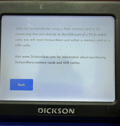 Dickson FH525 Touchscreen Temperature / Humidity Data Logger NO PROBE INCLUDED