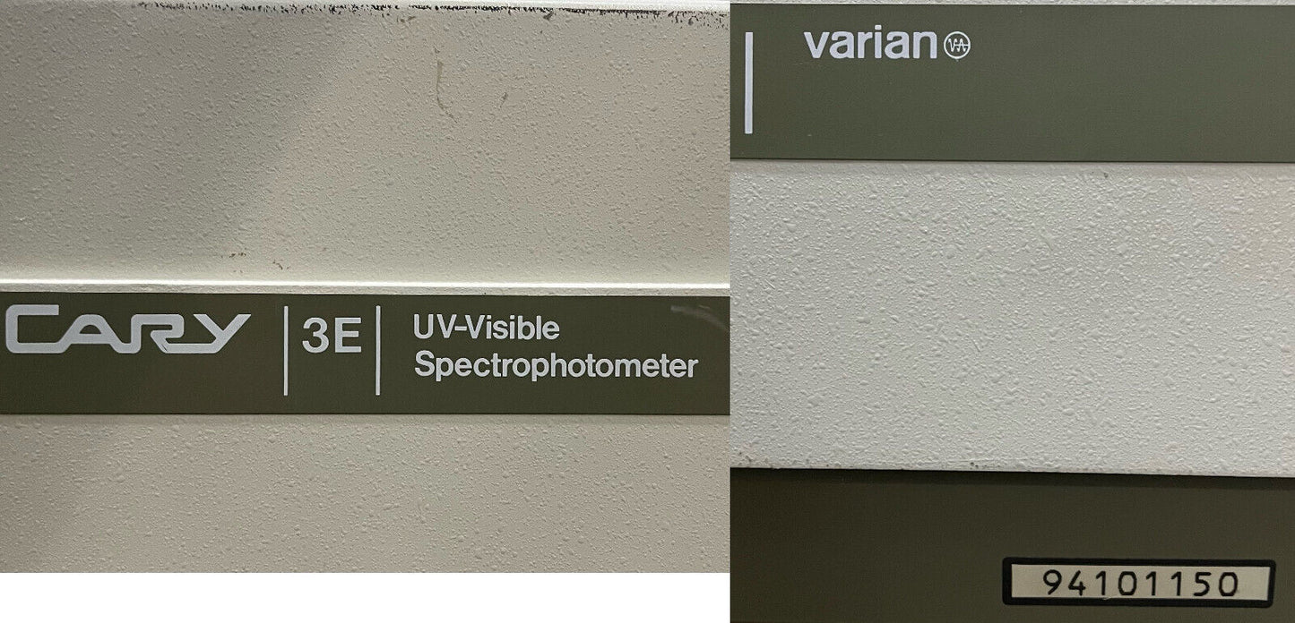 Varian Cary 3E UV-VIS-Spektralphotometer – Lebensdauer der Glühbirne unbekannt – Teile/Reparatur 