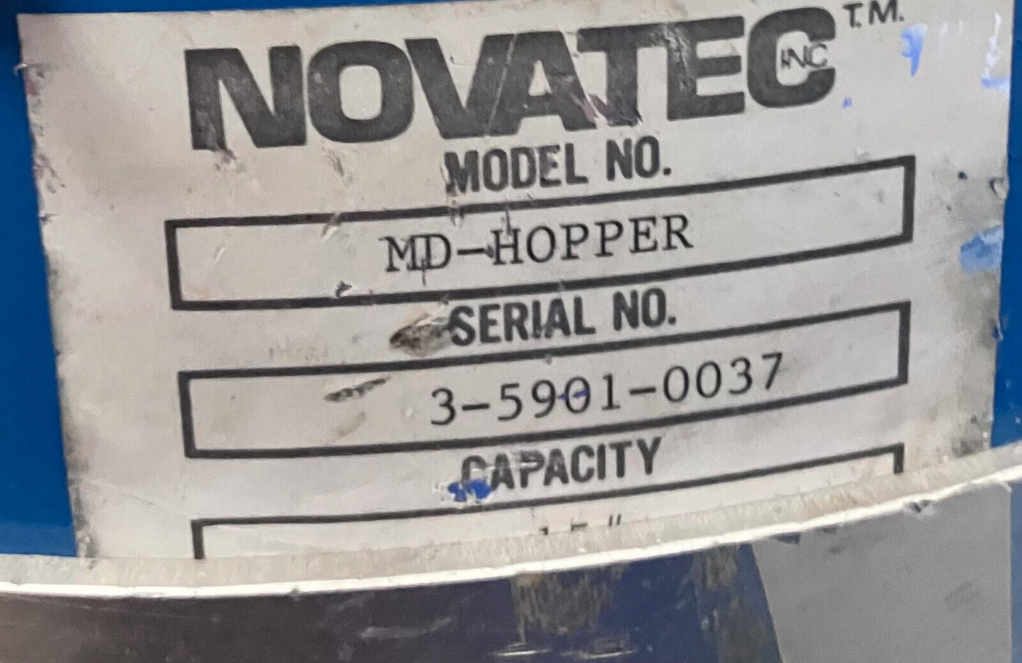 TOLVA MD DE NOVATEC™ INC CON CAPACIDAD PARA 15 NÚMEROS, OXIDADA, NÚMERO DE SERIE 3-5901-0037