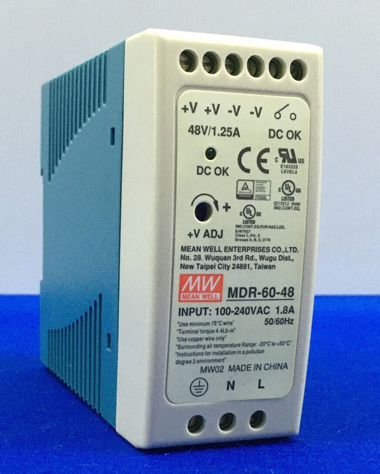 MW / MEAN WELL MDR-60-48 AC TO DC POWER SUPPLY DIN-RAIL