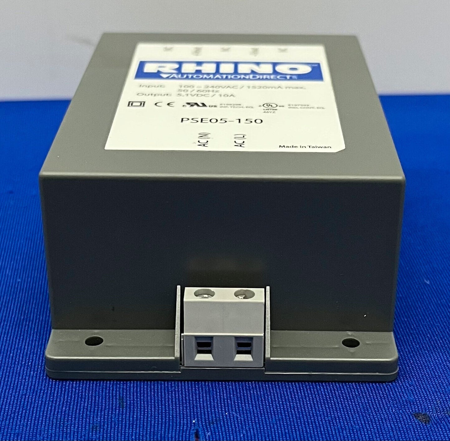 RHINO™  PSE05-150 SWITCHING POWER SUPPLY INPUT: 100-240 VAC / OUTPUT: 5.1VDC 10A