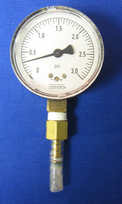 NOSHOK PRESSURE GAUGE 0 TO 3.5 PSI  0-3.5 PSI