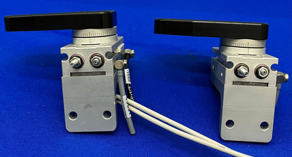 SMC MAQB1AE ROTARY ACTUATOR CYLINDER w/HANDLES,MAX PRESS 0.7MPa - 1 LOT QTY 2