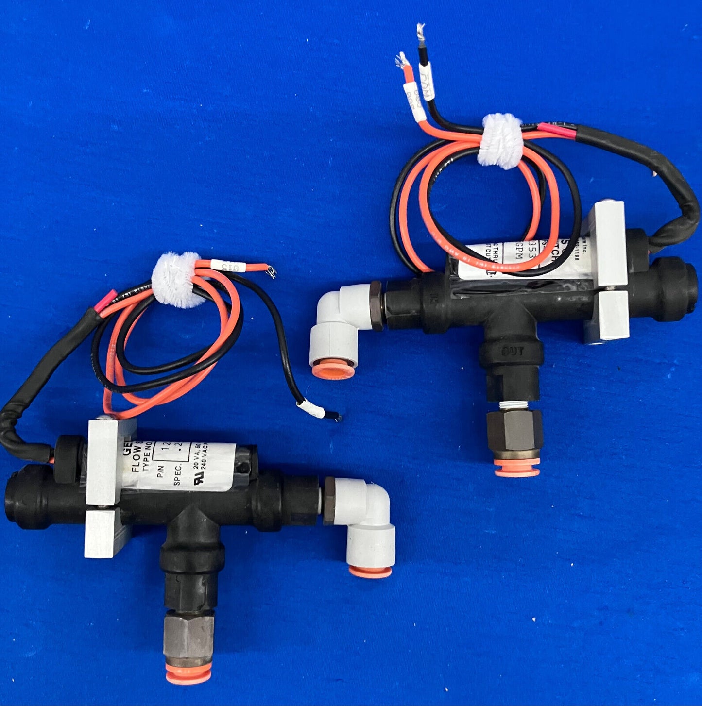 GEMS® FLOW SWITCH TYPE NO. F3-4, P/N 122353, .25GPM LOT OF 2