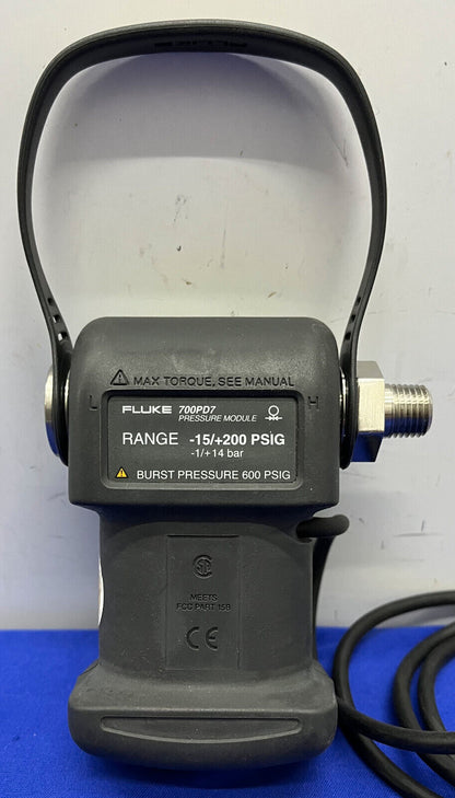 FLUKE 700PD7 PRESSURE MODULE RANGE -15/+200 PSIG BURST PRESSURE 600 PSIG