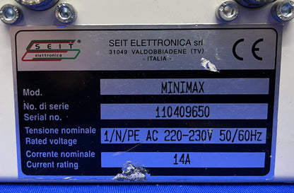 SEIT SOLID STATE INDUCTION HEATING SYSTEM MODEL MINIMAX 220-230 FOR PARTS/REPAIR