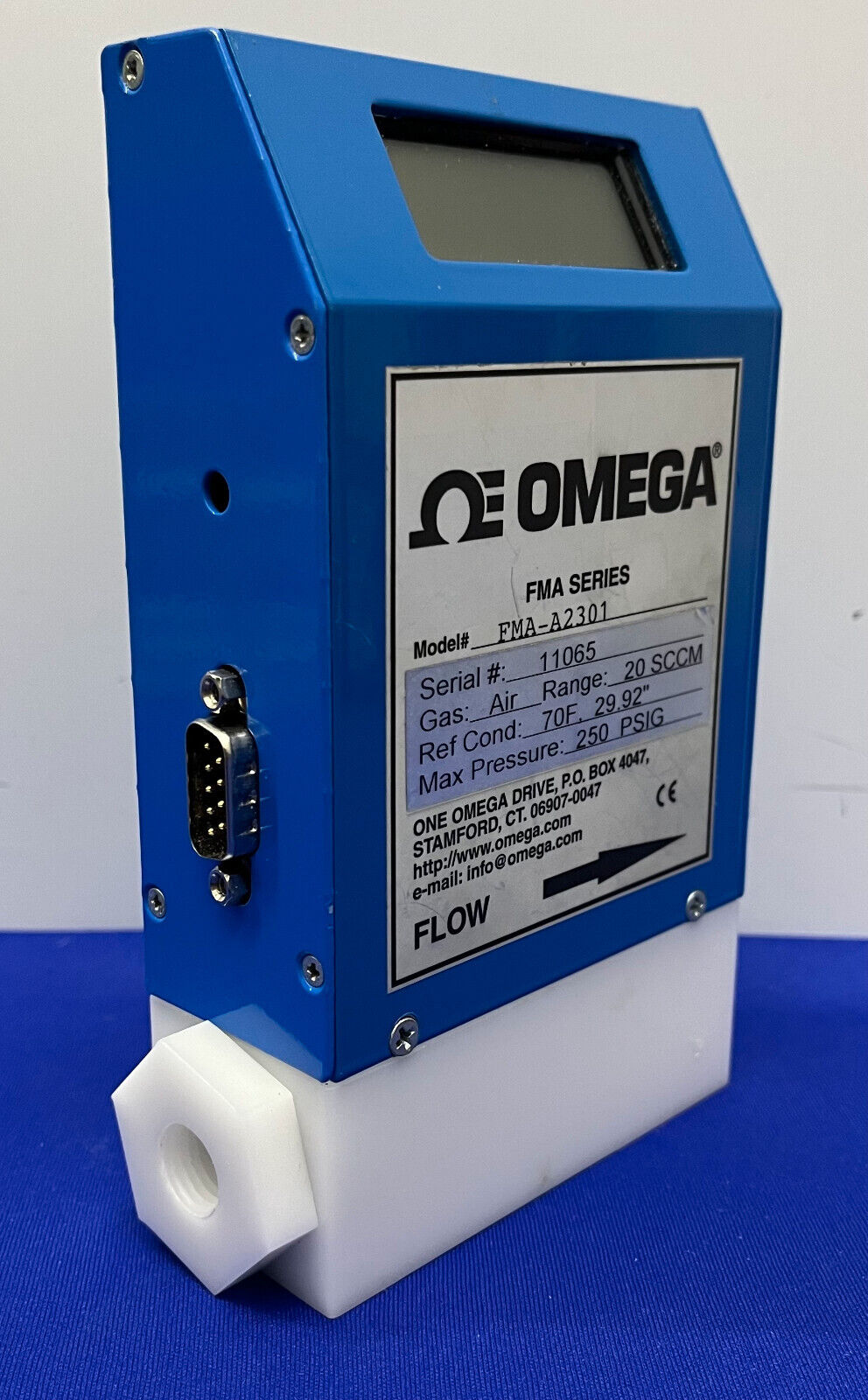 OMEGA ®  FMA SERIES FMA-A2301 MASS FLOW METER - NO POWER SUPPLY/POWER CORD