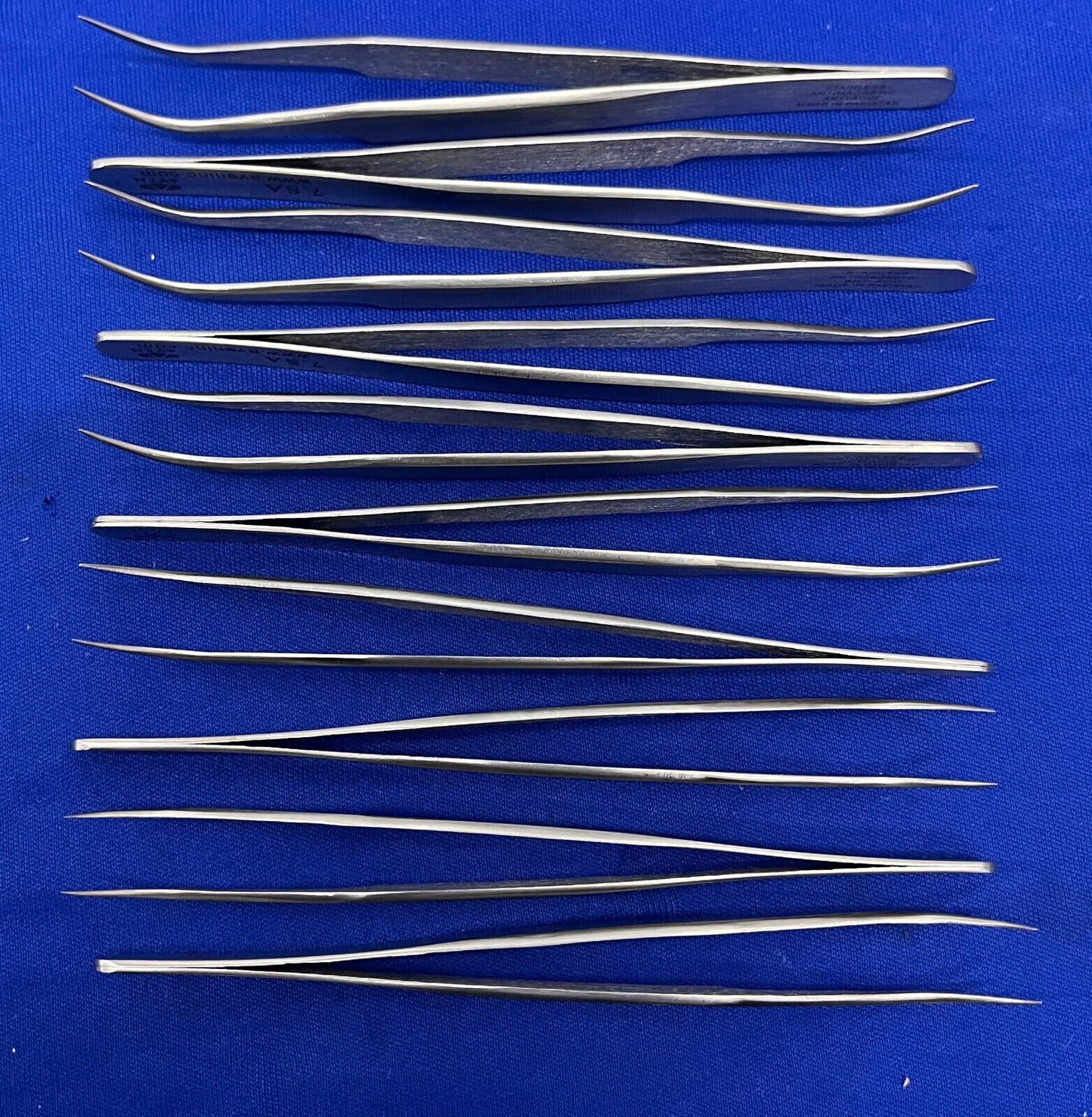 AVEN 7-SA CURVED SUPER FINE POINTS TWEEZERS 4 3/4” SS - 1 LOT QTY 10