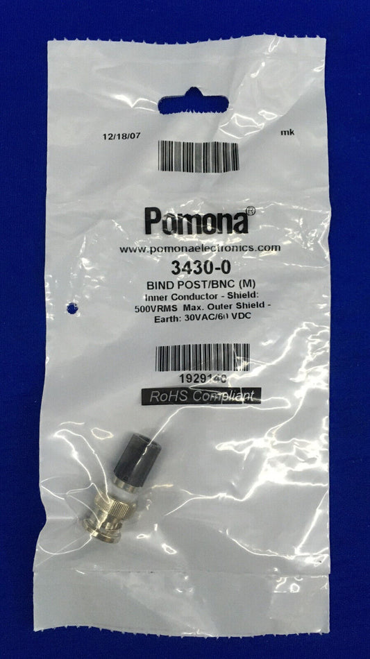 POMONA ®/DIGI-KEY ®3430-0/501-1382-ND CONECTOR ADAPTADOR BNC MACHO A BASTIDOR