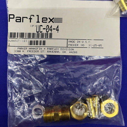 1 lote de 5 paquetes: mangueras y accesorios Parker Parflex UC-04-4 FS de latón de 1/4"