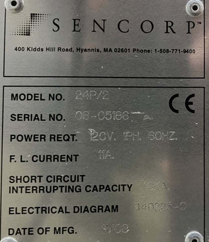 SENCORP 24" P-SERIES MEDICAL POUCH SEALER 24P/2 W/FOOT PEDAL/HOSE - NO TRAY 120V