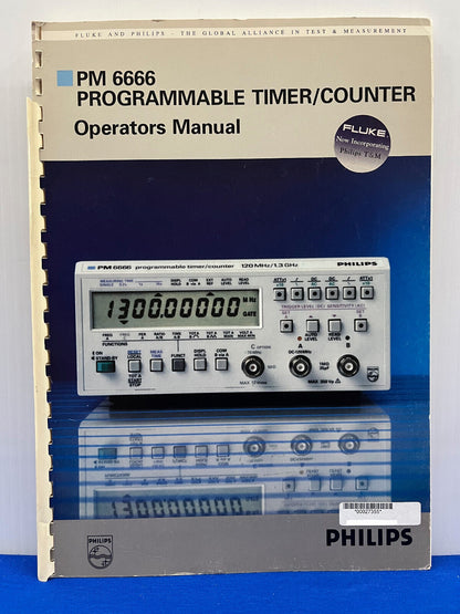 FLUKE AND PHILIPS PM 6666 PROGRAMMABLE TIMER/COUNTER OPERATORS MANUAL