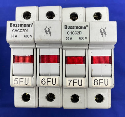 BUSSMANN ® CHCC2D1 / SERIES CHCC,2 POLE FUSE HOLDER 600V 30 AMP - 1 LOT QTY 4