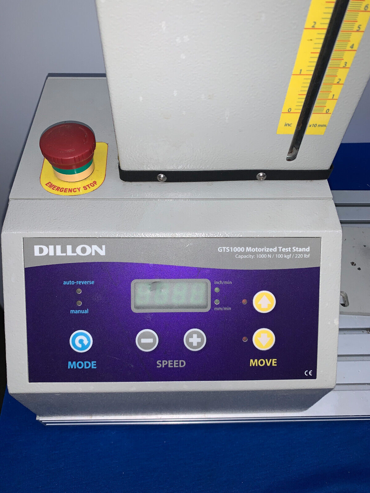 DILLON GTS1000 MOTORIZED TEST STAND, W/ DILLON GS 50N X 0.02 N LOAD CELL