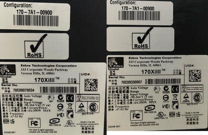 Zebra 170XiIII Plus 170-7A1-00900 Thermotransfer-Etikettendrucker, 4 Stück, für Teile 