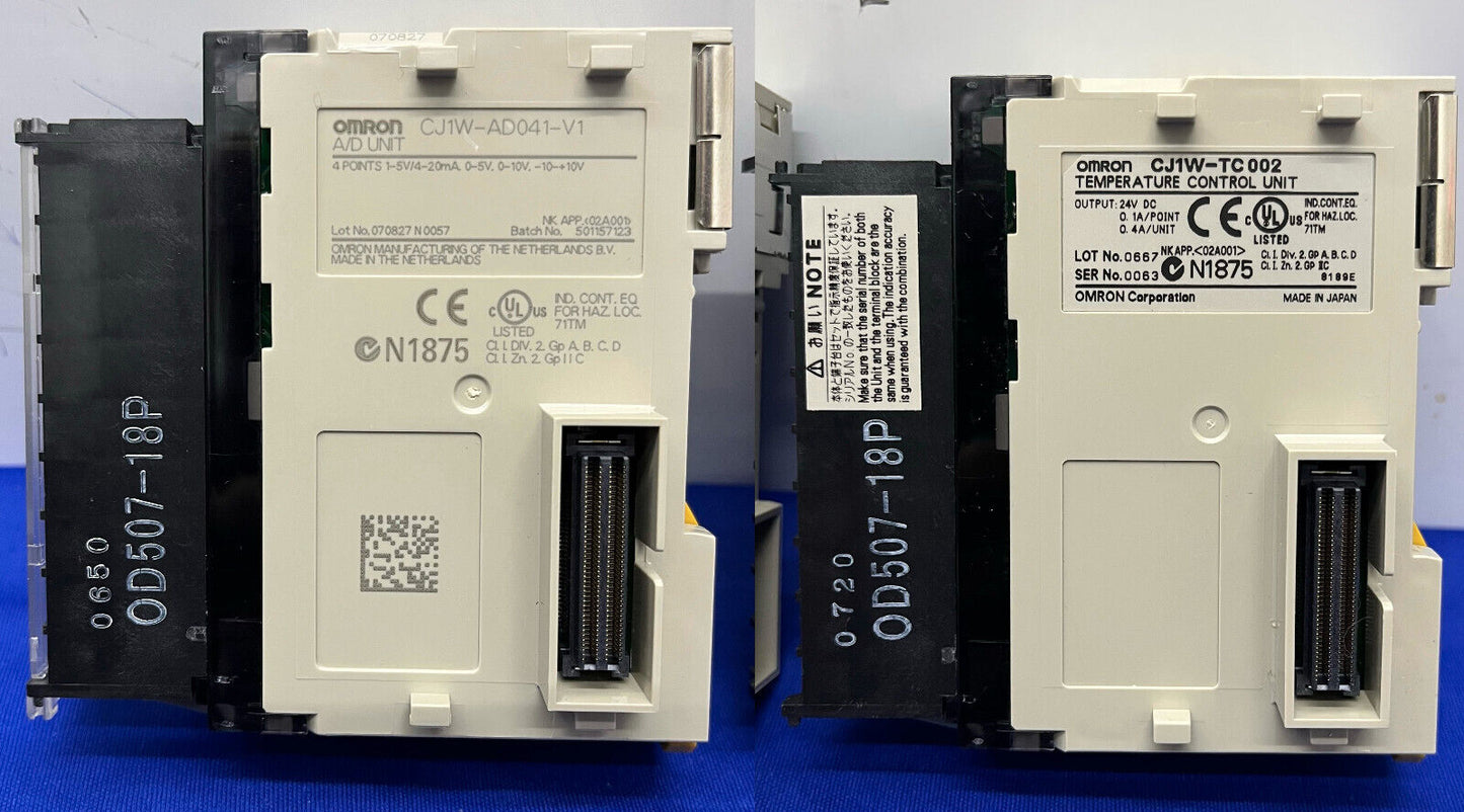 OMRON PLC CJ1W-PA202 w/CPU CJ1M CPU11-ETN,CH1W-ID2211 OD212 AD041-V1 TC002 DA041