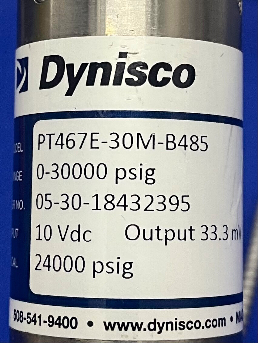 DYNISCO MELT PRESSURE TRANSDUCER PT467E-30M-B485 0-30000 PSIG 05-30-18432395